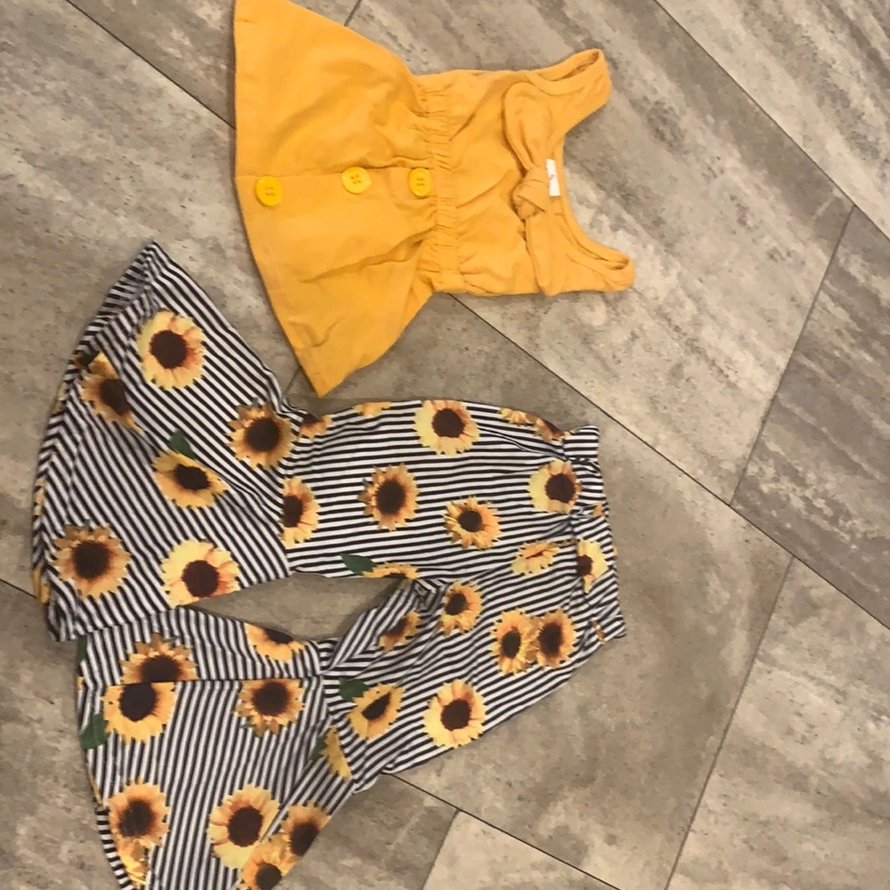 Stripe Sunflower Girls Set
